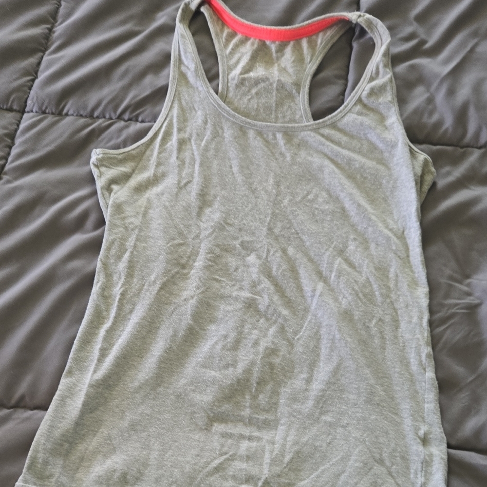 Gray and Pink Women's Tank Top